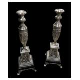 Pair 18 ï¿½ Candle Holders wï¿½ Black Onyx Trim