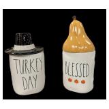 RAE DUNN TURKEY DAY & BLESSED COFFEE CUPS