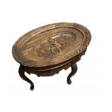 Hand Carved Glass Top Table