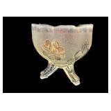 Vintage Clear Opalescent Footed Bowl