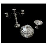 Silver Casserole Server wï¿½ Pyrex Insert, Candle