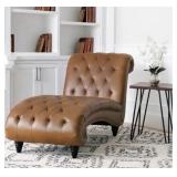 Abbyson Alessio Tufted Designer Chaise Lounge