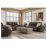 Ashley Alessandro PWR REC Leather Sofa & Love