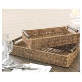 ASHLEY ANTIQUE GRAY HALIMA TRAY ( SET OF 2 )