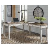 Ashley Realyn 2-PC Farmhouse White L-Shape Desk