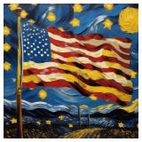 Old Glory Starry Night LTD EDT Signed Van Gogh LTD