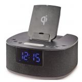 onn. Clock Radio W/ Wireless Charging & Bluetooth