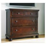 ASHLEY PORTER RUSTIC BROWN MEDIA CHEST