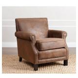 Abbyson Fabric Club Chair Antique Brown