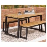 Town Wood Outdoor Dining Table Set (Set of 3)