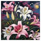 Lilies Starry Night I LTD EDT by Van Gogh Limited
