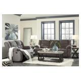 Ashley 98606 Gray Reclining Sofa & Loveseat