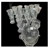 (20+) Etched Crystal Glasses & Etched Ice Bucket