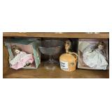 (2) Madam Alexander Dolls. Compote & Decanter