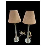 Pair Crystal Candlestick Lamps