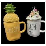 RAE DUNN WECOME & Queen Bee Mugs