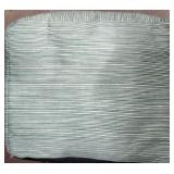 Green & White Striped Pouf