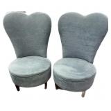 Pair Estate Blue Chairs
