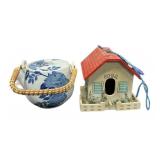 School Bird House & China Teapot