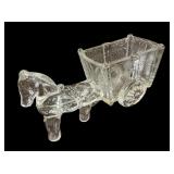 Vintage Crystal  Donkey & Wagon