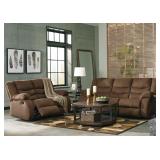 Ashley Tulen Chocolate Reclining Sofa & Love Seat