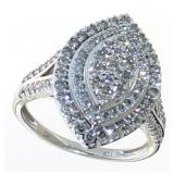 10kt Gold Marquise Cut 1.00 ct Diamond Ring