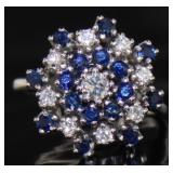 14kt Gold Natural 1.50 ct Sapphire & Diamond Ring