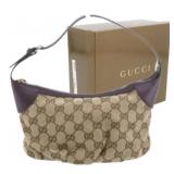 Gucci Mini Monogram Purple Trim Handbag