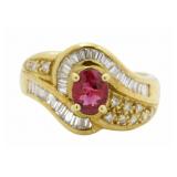 18kt Gold 1.86 ct Natural Ruby & Diamond Ring