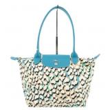 Longchamp Blue & Green Patterned Handbag