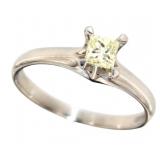 Platinum 1/3 ct Natural Fancy Yellow Diamond Ring