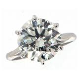 14k Gold 5.33 ct Round VS2 Lab Diamond Ring