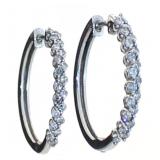 Round Brilliant 1/2 ct Diamond Hoop Earrings