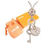 Folli Follie Rhinestone Heart & Key Necklace
