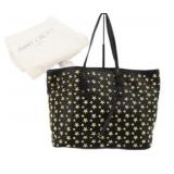 Jimmy Choo Black Leather Star Tote Bag