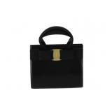 Ferragamo Black Vala 2 Way Hand Bag