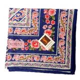 Yves Saint Laurent Navy & Pink Floral Scarf