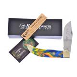 Hen & Rooster Feather Macaw Clasp Knife