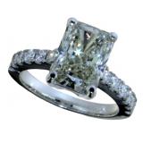 14k Gold 4.93 ct Radiant Cut Lab Diamond Ring