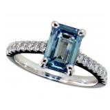 14kt Gold 2.45 ct Fancy Blue VS Lab Diamond ring