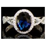 Oval 2.25 ct Sapphire Infinity Designer Ring