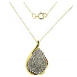 Pear Cut 1.00 ct Natural Diamond Necklace