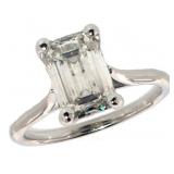 14k Gold 2.19 ct Emerald Cut VS2 Lab Diamond Ring