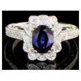 14kt Gold 2.06 ct Sapphire & Diamond Ring