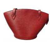 Louis Vuitton Red Epi Saint-Laurent Handbag