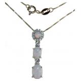 Elegant White Opal Designer Necklace