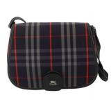 Burberry Navy Blue Check Shoulder Bag