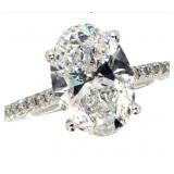 14kt Gold 3.98a ct Oval Lab Diamond Ring