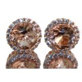 Round 2.75 ct Morganite Stud Earrings