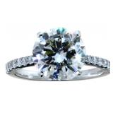 14kt Gold 4.42 ct Brilliant VS Lab Diamond Ring